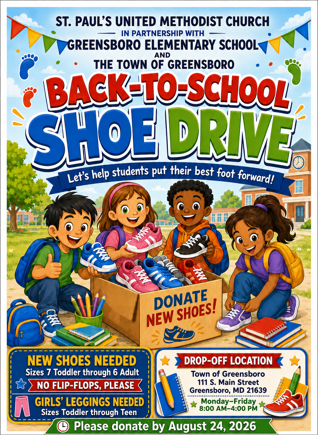 Back-to-School Shoe Drive flyer