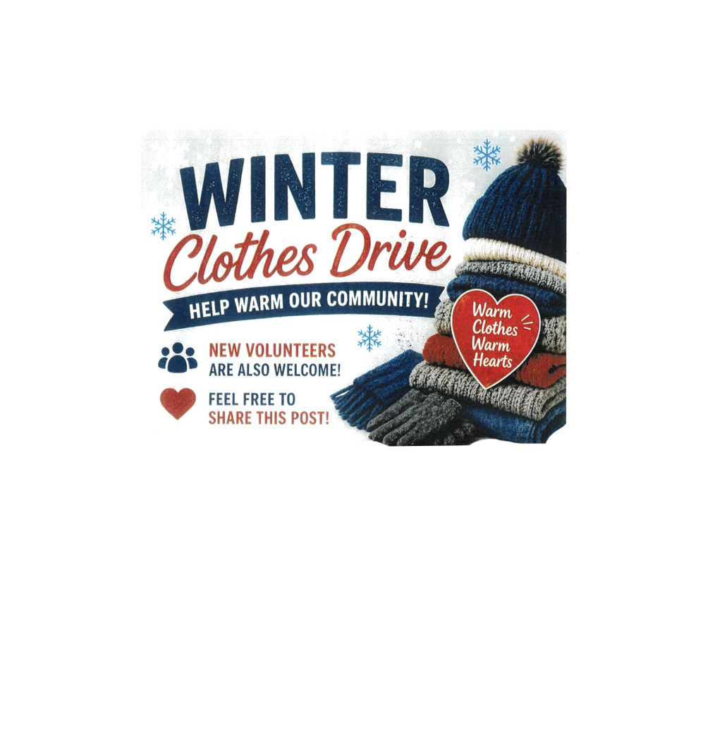2026 Winter Clothes Drive flyer