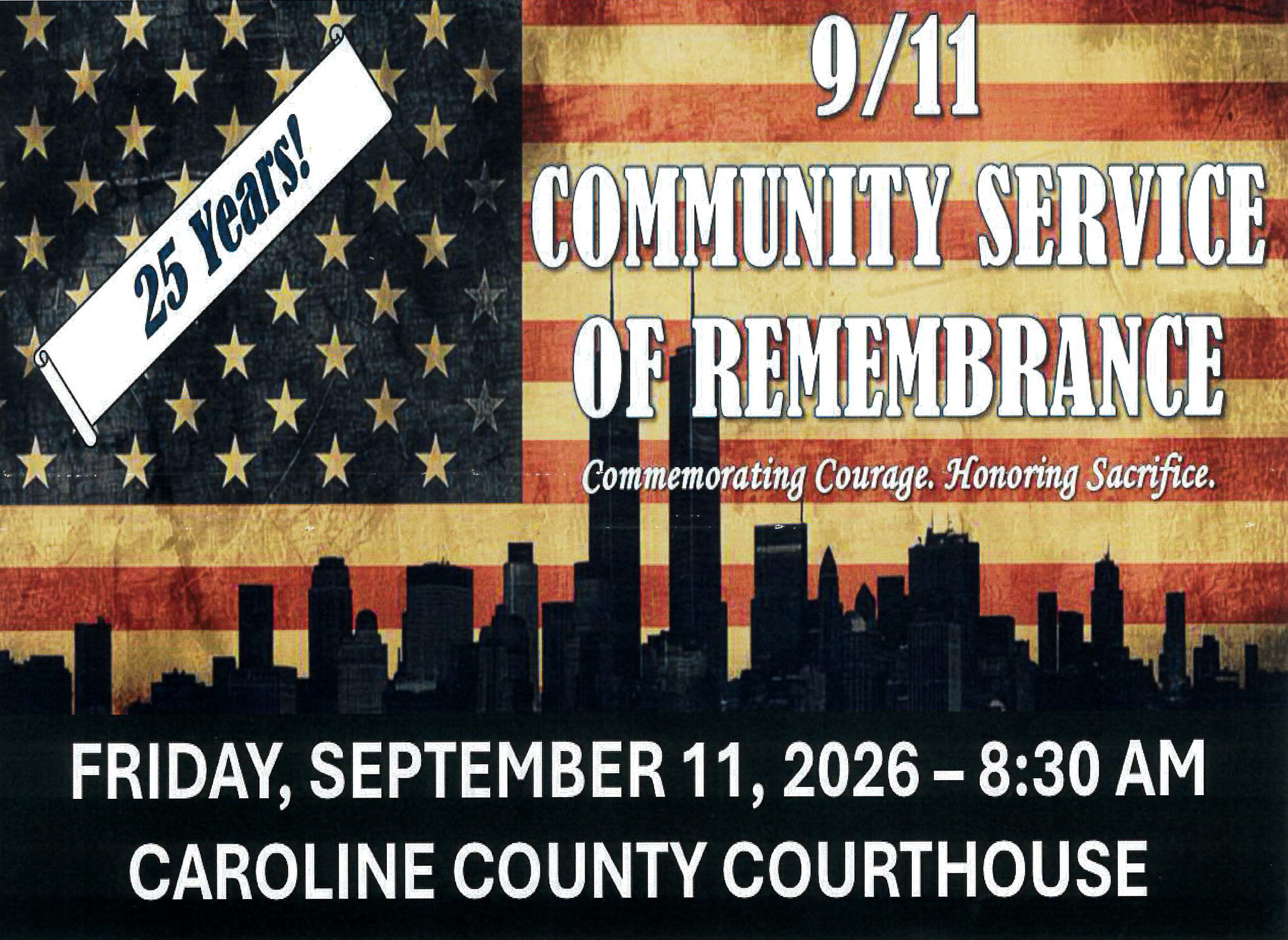 9/11 Community Service of Remembrance flyer
