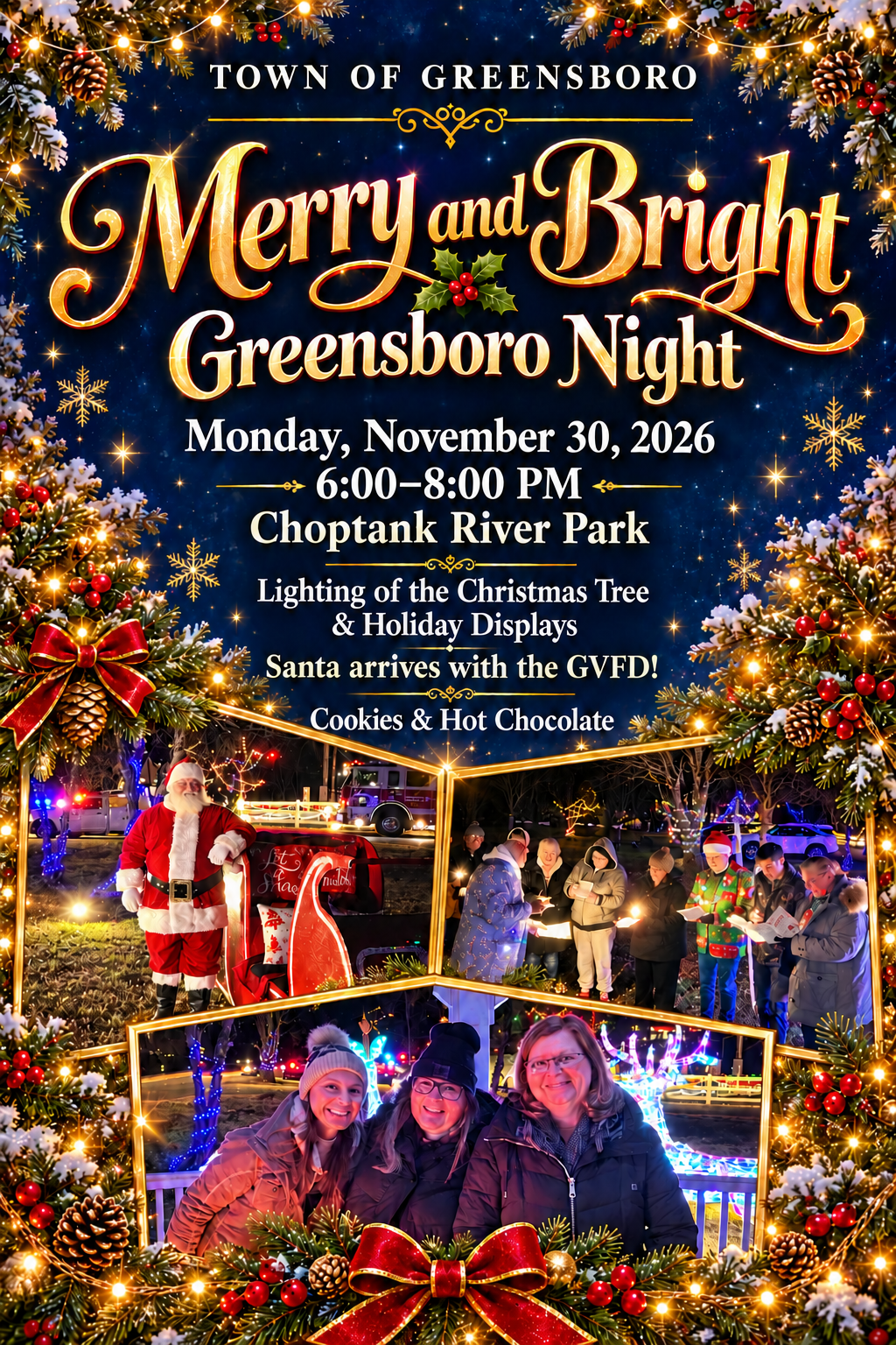 Merry and Bright Greensboro Night flyer